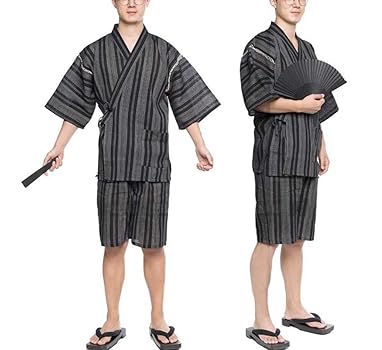 ZEALMAX Kimono Japanese Jinbei Shirt Pant Cotton Linen